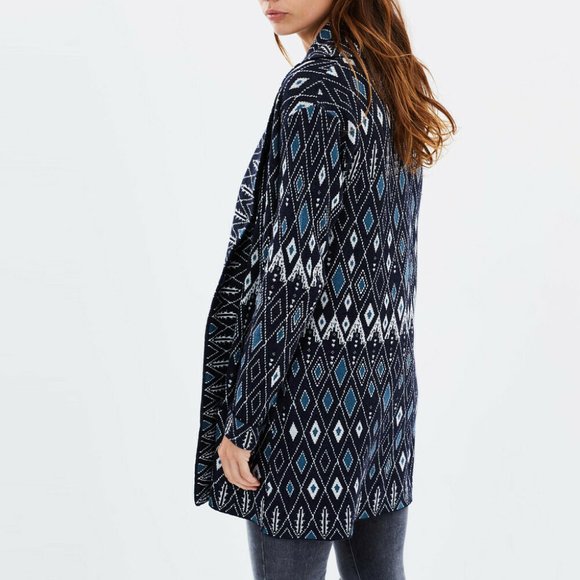 TIGERLILY Unma Navy Blue Longline Cardigan RRP$299 - Picture 4 of 16